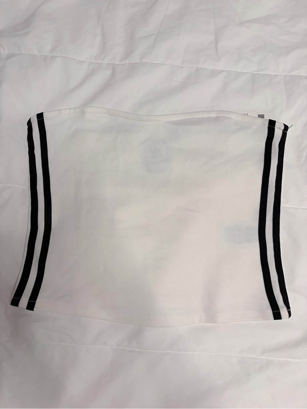adidas White Mini Skirt with Black Side Stripes